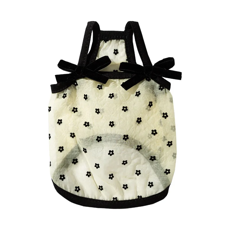 Ropa para perros de verano, transpirable, fina, con ondas huecas, con lazo de malla, correa para gatos de tamaño pequeño y mediano, ropa para cachorros - imagen 5
