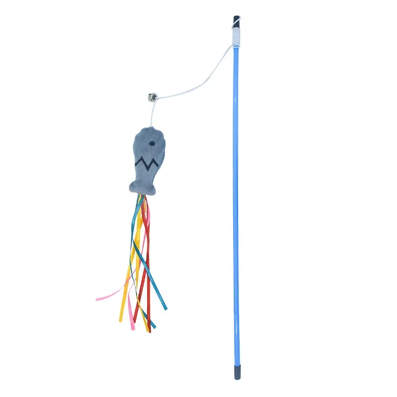 Juguete para gatos, varilla azul, cinta, pez, palo para gato, juguete loco para gato, pez, juguetes interactivos para gatos, juguetes para gatitos, juguetes con hierba gatera - imagen 5