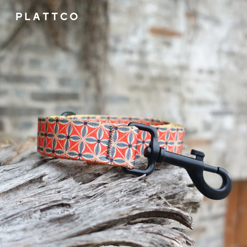 PLATTCO Correa para perro de otoño dorado con estampado de nailon de imitación, correa para perro pequeño, mediano y grande para correr, correa para perro de seguridad para caminar PDL304 - imagen 2