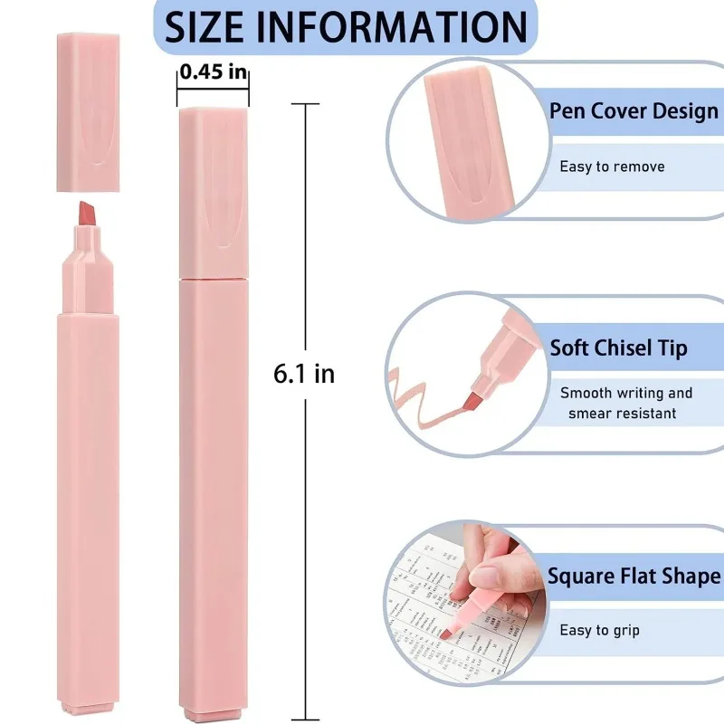 Resaltadores de 12 colores, bonitos bolígrafos Pastel, bolígrafos bíblicos sin sangrado con punta suave, rotuladores estéticos, papelería Kawaii para estudiantes - imagen 2