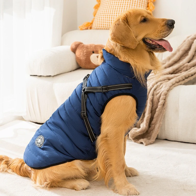 Ropa de invierno para perros, ropa para perros grandes de otoño, accesorios para mascotas, abrigo para mantener el calor, chaleco, correa para perros grandes, suministros para disfraces - imagen 5