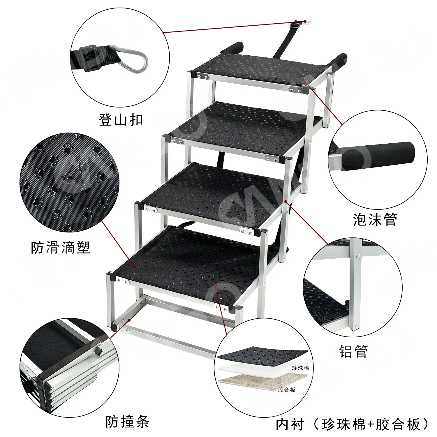 Rampa plegable de aluminio para perros portátil en coche y exterior - imagen 2