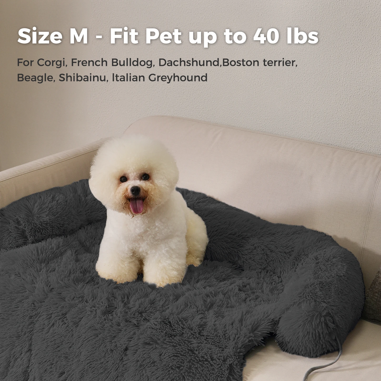Fluffy Dog Bed Mat Dog Cat Sofa Winter Warm Pet Blanket Sleeping Bed for Dog Portable Dog House Washable Pet Kennel Puppy Pad - imagen 2