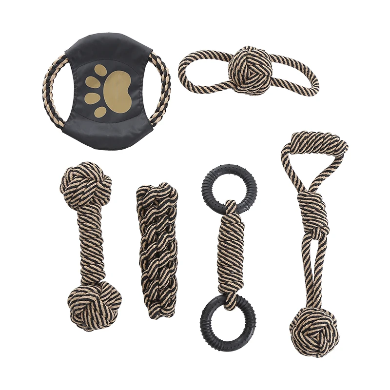Juguete para perros de cuerda de algodón, adecuado para razas de perros pequeños y medianos, interactivo, molido y entrenamiento. - imagen 3