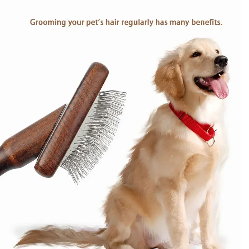 Cepillo de pelo para Gato, cojín de aire, peine para gatos, cepillo para quitar el pelo para perros, peine de acero inoxidable para pelo largo, suministros de limpieza para perros - imagen 4