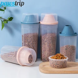 Contenedor de comida para perros sellado y transparente con escala
