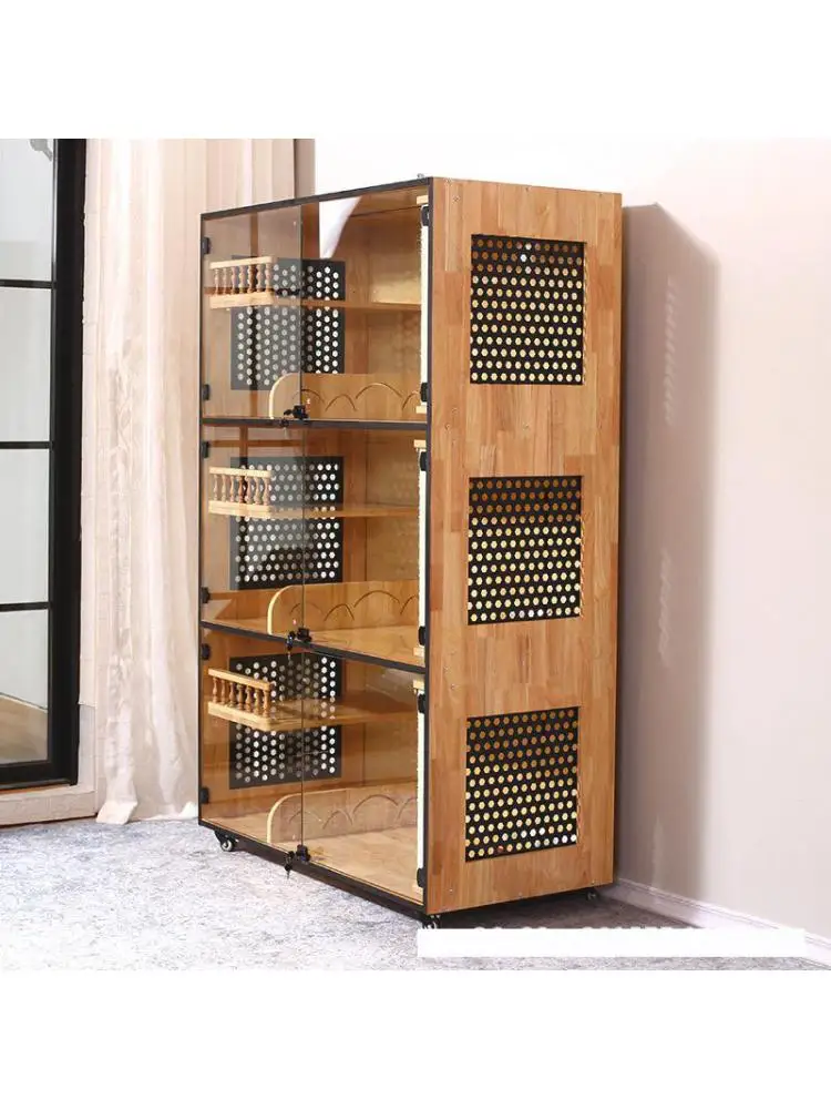 Jaula para gatos de madera maciza, chalet para gatos de tres pisos, armario para gatos de lujo, caja de arena, vitrina de embarque - imagen 4