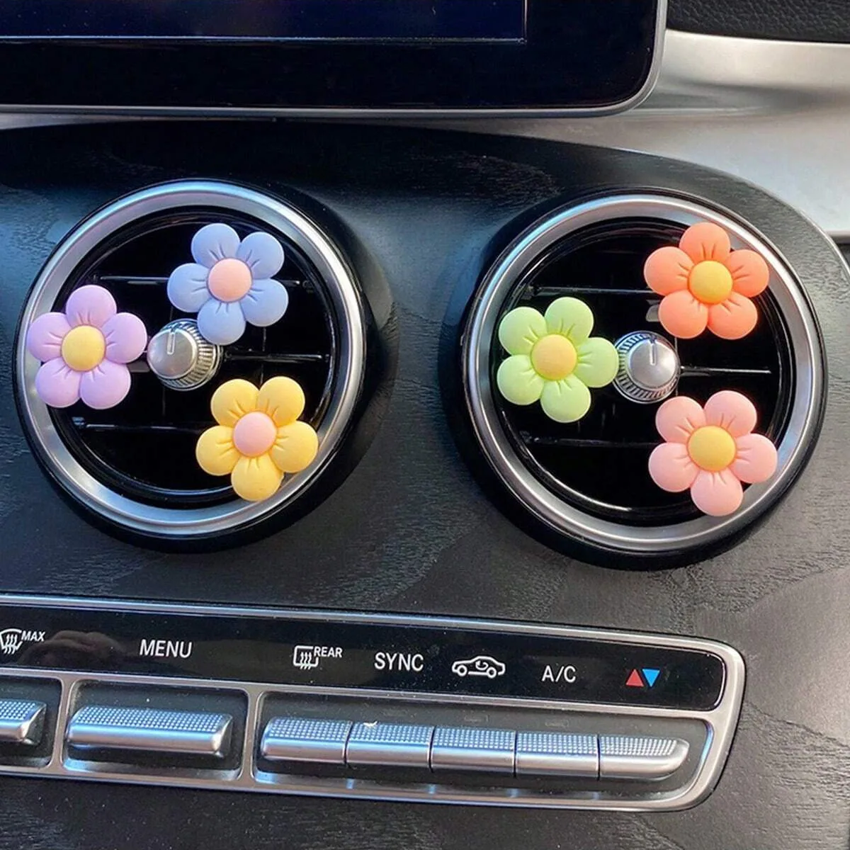 Decoraciones creativas lindas con flores para aire acondicionado coche - imagen 5