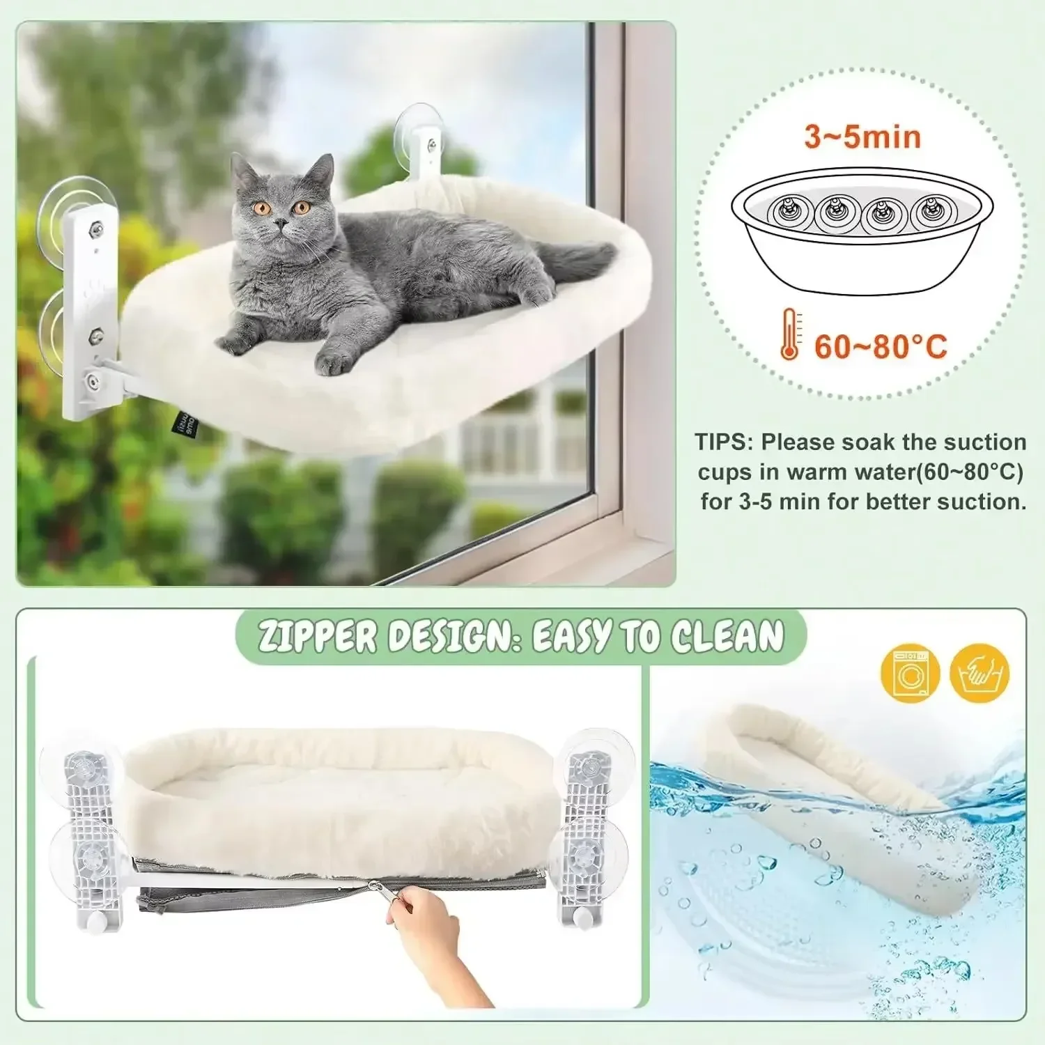 Hamaca para gatos, ventana, hábitat, baño de sol para gatos, ventosa colgante de vidrio, balcón, nidos para mascotas, productos para mascotas