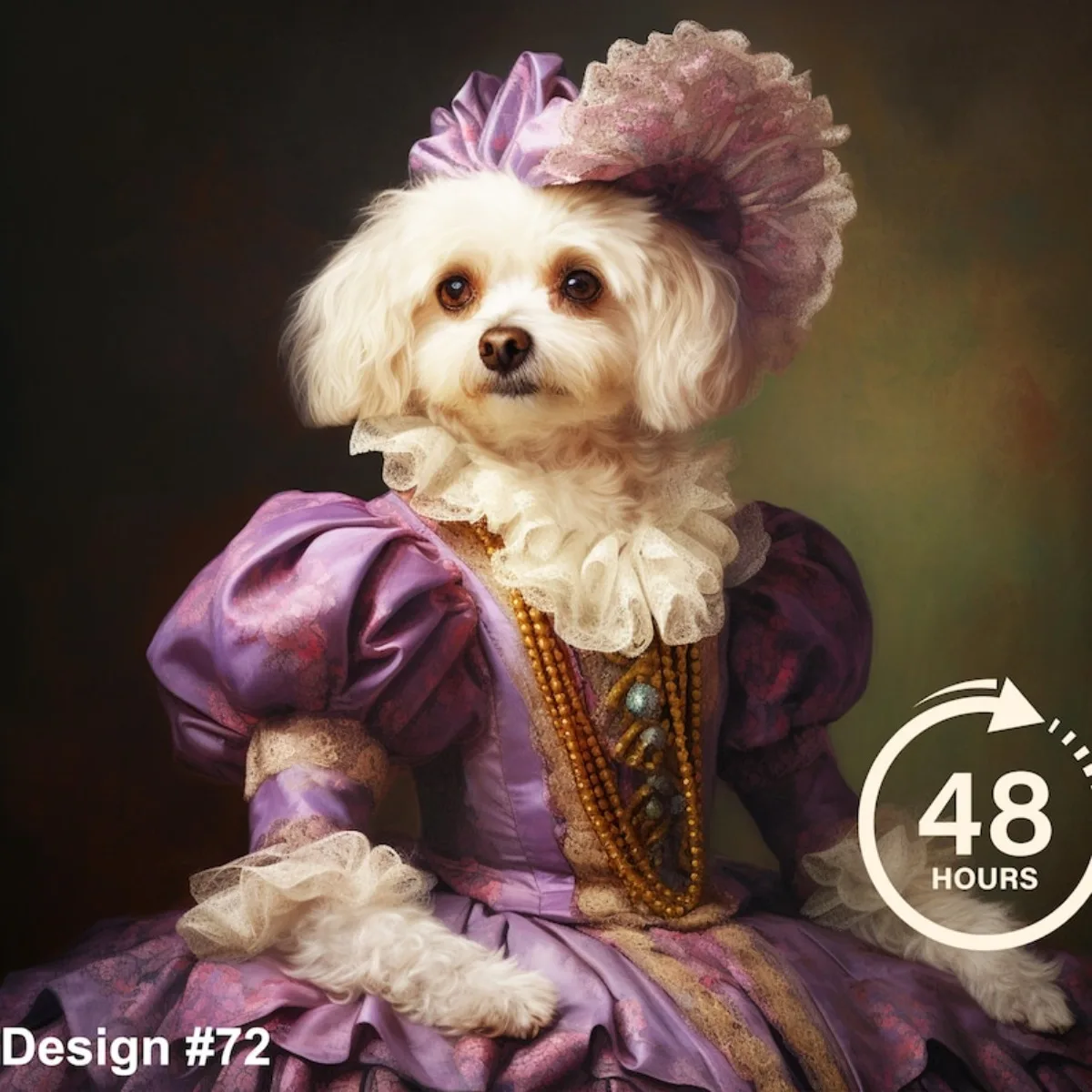 ATUBAN Retrato de mascota real personalizado, pintura de perro real, retrato de mascota, retrato de perro real, regalo de retrato de mascota, retrato de mascota renacentista