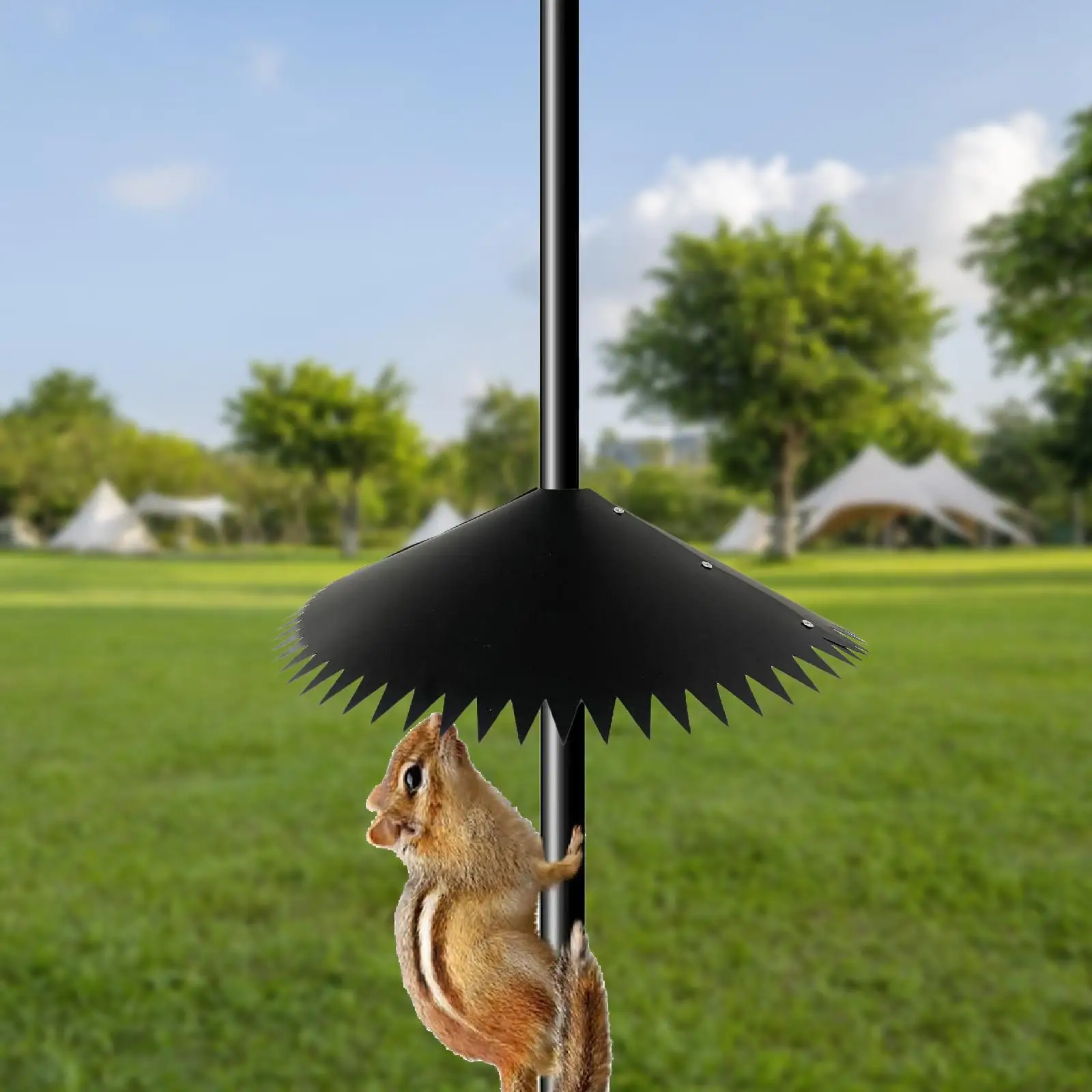 Squirrel Dome Baffle for Bird Feeder Pole for Garden Patio with Spiked Edges