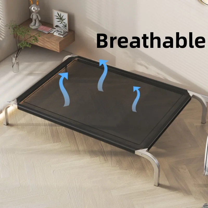 Camas transpirables con marco de hierro para perros, cama desmontable para perros grandes, casa de Camping para mascotas, perrera lavable para mascotas al aire libre - imagen 2