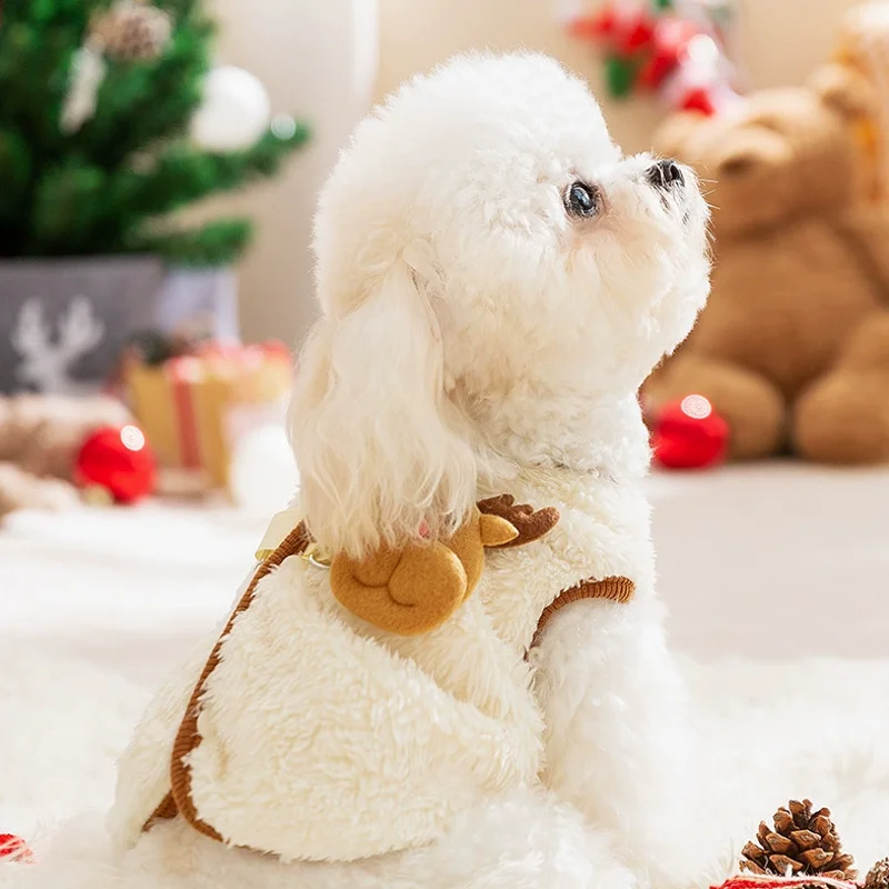 Soft Fleece Dog Coat Puppy Christmas Costumes Autumn Winter Dog Clothes Warm Vests Chihuahua Dachshund Clothing Xmas Dog Outfit - imagen 2