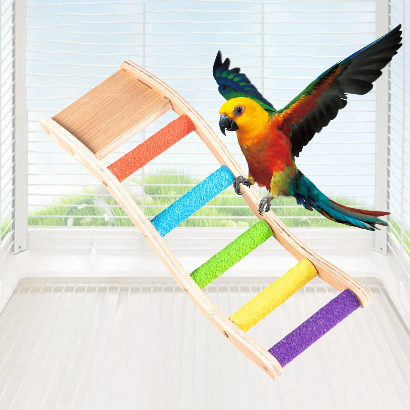 Bird Ladder for Cage Bird Cage Accessory Play Toy Parrot Climbing Ladder Parrot Perch for Conures Budgie Budgies Mice Finches