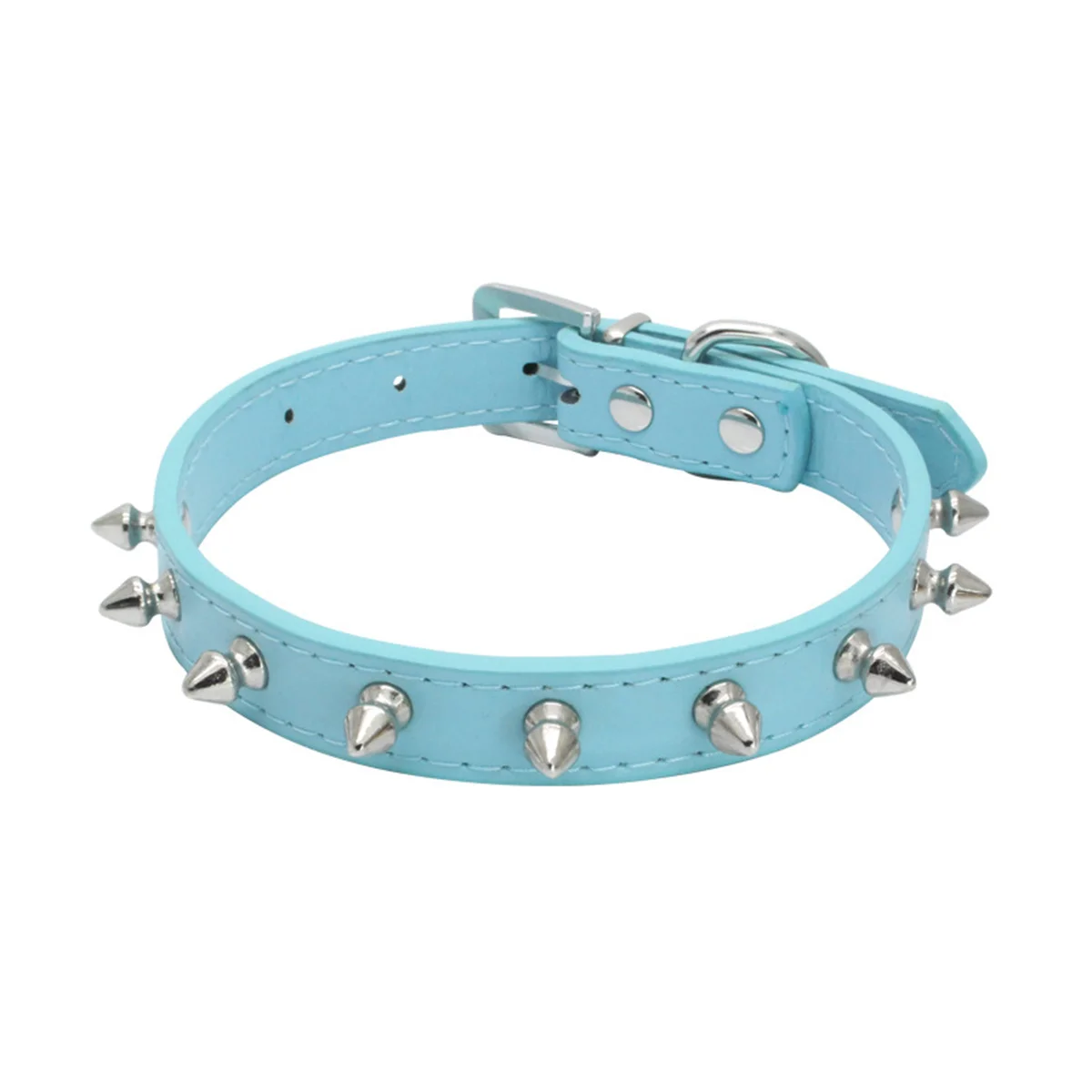 Collar de cuero con tachuelas y púas para perro y gato - imagen 3