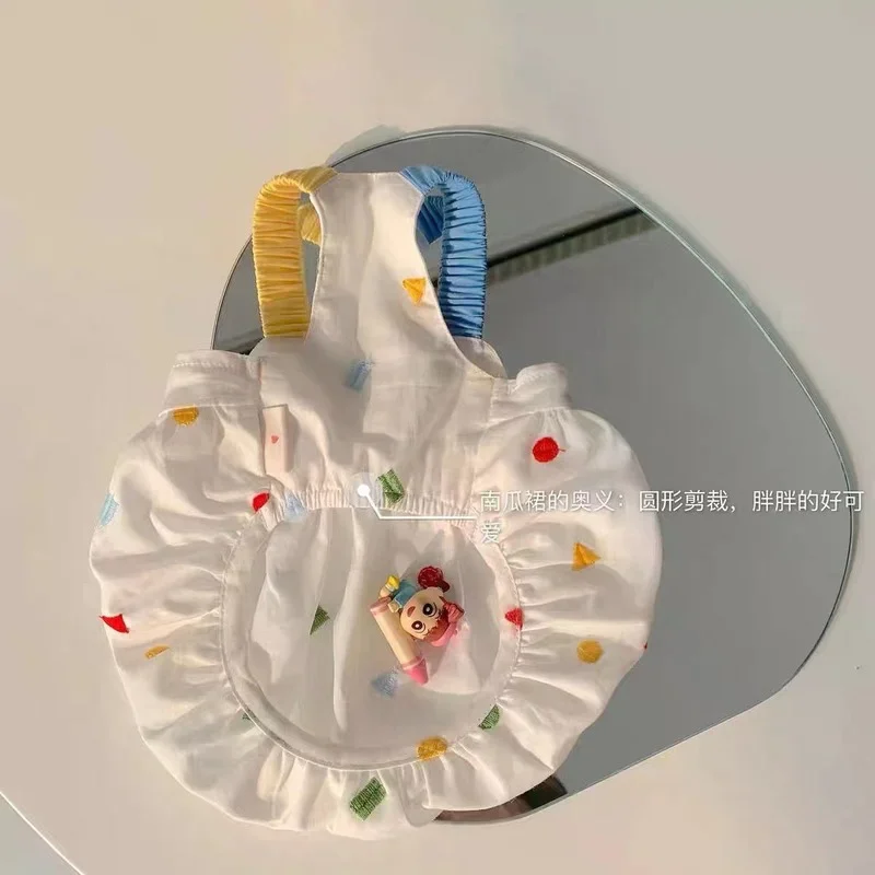 Lindo verano blanco chica Mascotas vestido de calabaza ropa para mascotas perros falda colorida ropa para perros disfraz de gato tirantes finos de Labrador