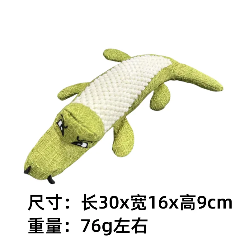 Juguete cocodrilo sonoro para perros – Terciopelo para masticar y limpiar dientes - imagen 4