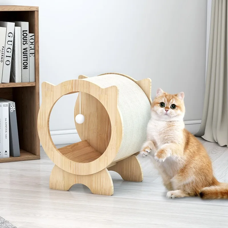 Rascador de Sisal de madera maciza para gatos, estructura de juego para gatos, cama para mascotas, camas y muebles, túnel para gatos, productos para mascotas
