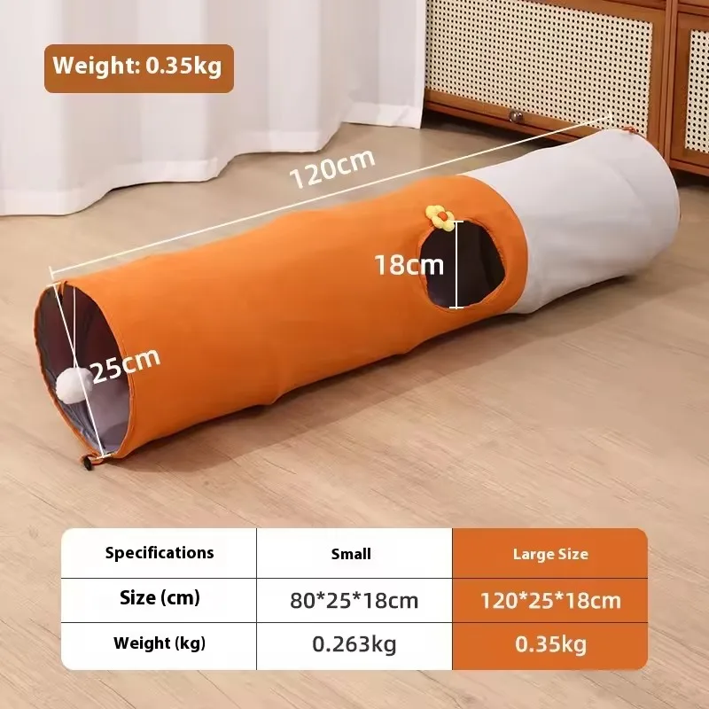Túnel plegable para gatos, juguete con múltiples agujeros, tubo de juego con bola, túnel plegable para mascotas para gatos de interior, perros, casa de juegos, tienda para dormir oculta - imagen 4