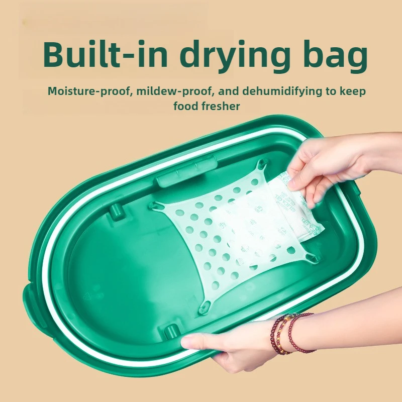 Cubo de almacenamiento de alimentos para mascotas de gran capacidad, contenedor sellado a prueba de humedad, caja de almacenamiento de alimentos para gatos, productos para perros - imagen 3