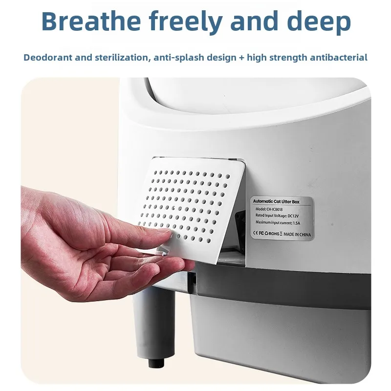 Caja de arena para gatos autolimpiante automática con Control por aplicación, bandeja de arena para gatos semicerrada inteligente, suministros de bandeja de arena para gatos inodoro - imagen 4