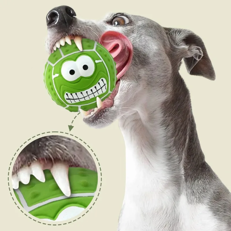Bolas para chirrido de látex para perros, juguete para mascotas, productos de entrenamiento para cachorros, suministros de molienda de dientes resistentes al masticable, juguete interactivo para interiores - imagen 4