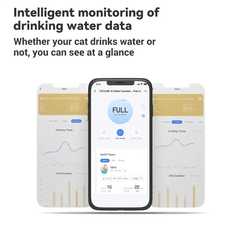 Dispensadores de agua inteligentes para gatos, purificador de agua de flujo circulante, inalámbrico, automático, súper capacidad de 2,6 L, dispensador de agua para mascotas, tazón para gatos - imagen 3