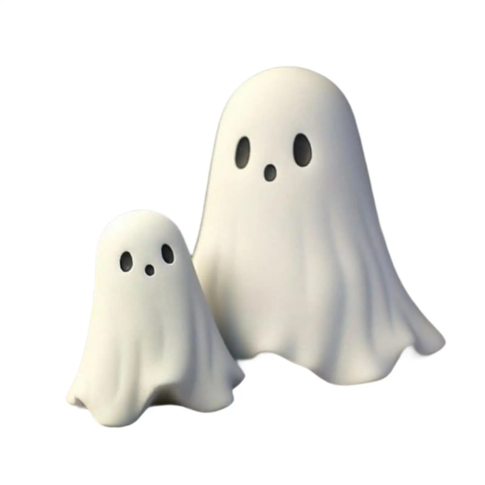2 Pieces Cute Ghost Figurines Halloween Decoration Tabletop Ornaments for Entrance Desk Table Centerpiece Living Room Fireplace