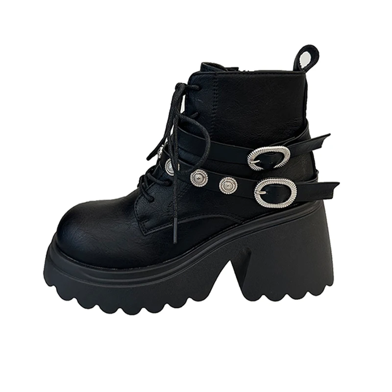 Botines de tacón alto para mujer, zapatos de diseñador gruesos, vestido de moda, zapatos de tacón para mujer, botas Chelsea góticas de lujo acogedoras para invierno