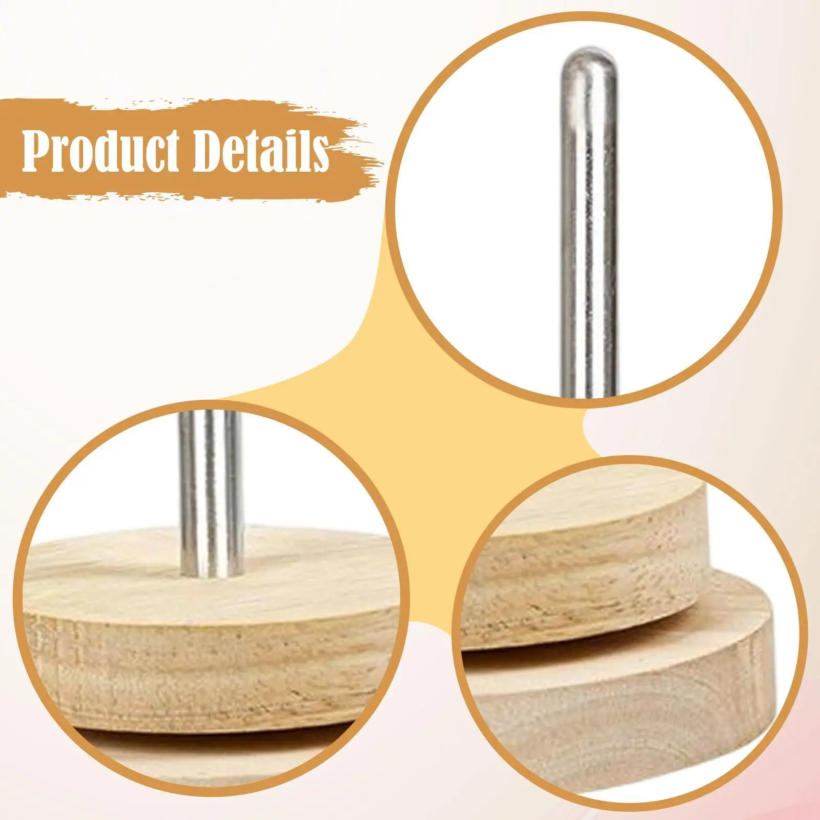 Wooden Yarn Ball Holder Rotating Yarn Ball Dispenser Stand Gift Spindle Sewing Yard Winding Thread Holder for String Balls