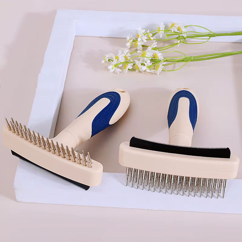 Peine para perros, utensilio para eliminar el pelo de mascotas, cuchillo, cepillo para perros, rastrillo de acero inoxidable, peines para el cuidado de perros, cepillo de masaje, peines para gatos, productos para mascotas