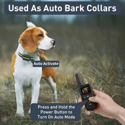 Collar de ladridos para perros con control remoto, Collar de entrenamiento para perros 2 en 1, Collar de ladridos automático con choque seguro, vibración, modo y pitido automático, linterna