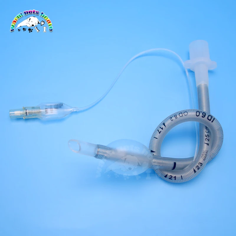 Tubo traqueal reforzado de PVC desechable con manguito de baja presión, cánula traqueal, suministros veterinarios - imagen 3
