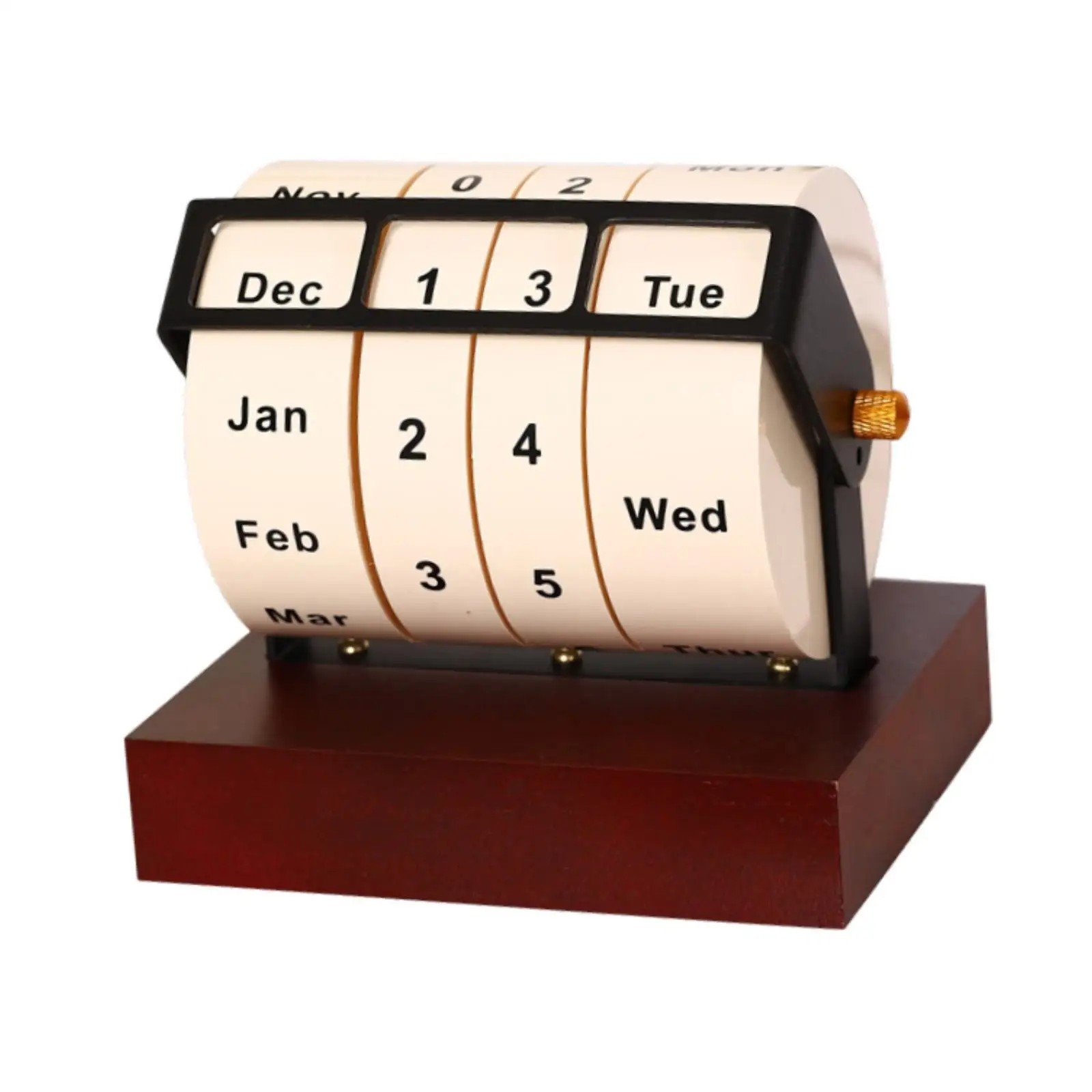 Rotary Perpetual Desk Calendar Tabletop Calendar Desktop Ornament Month Week