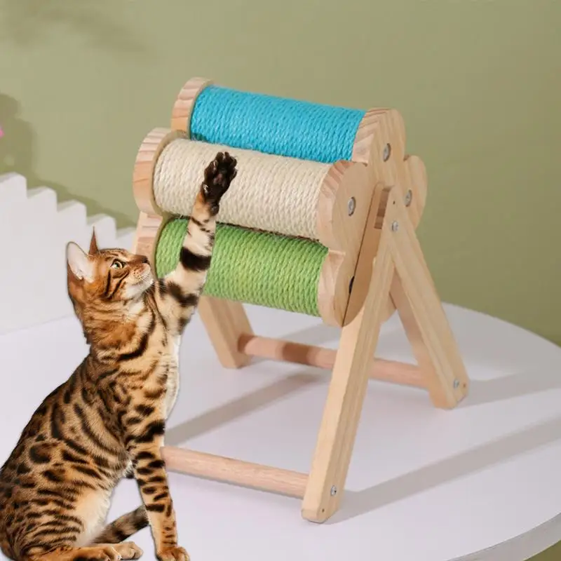 Poste rascador para gatos, poste rascador resistente al desgaste, juguete estable y divertido para mascotas - imagen 3