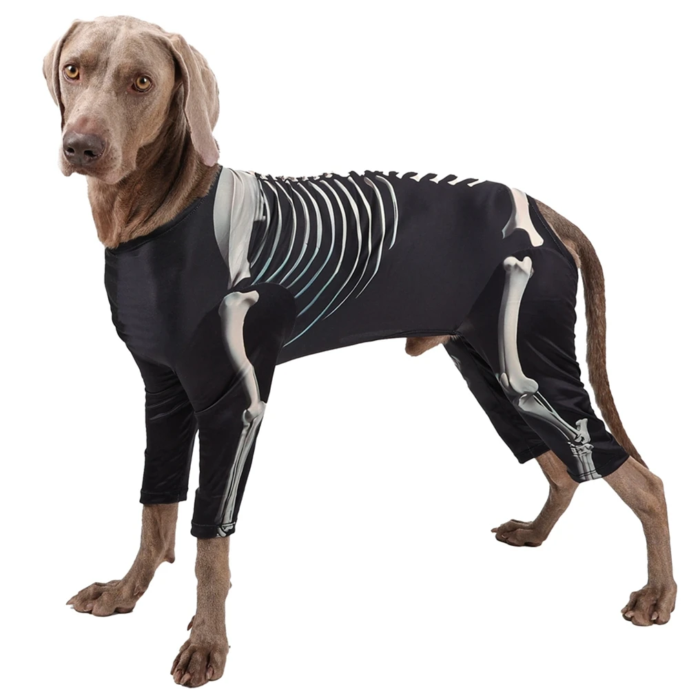 Disfraces de Halloween para perros grandes, mono de esqueleto, abrigo para mascotas, trajes de Cosplay, ropa de fiesta - imagen 3
