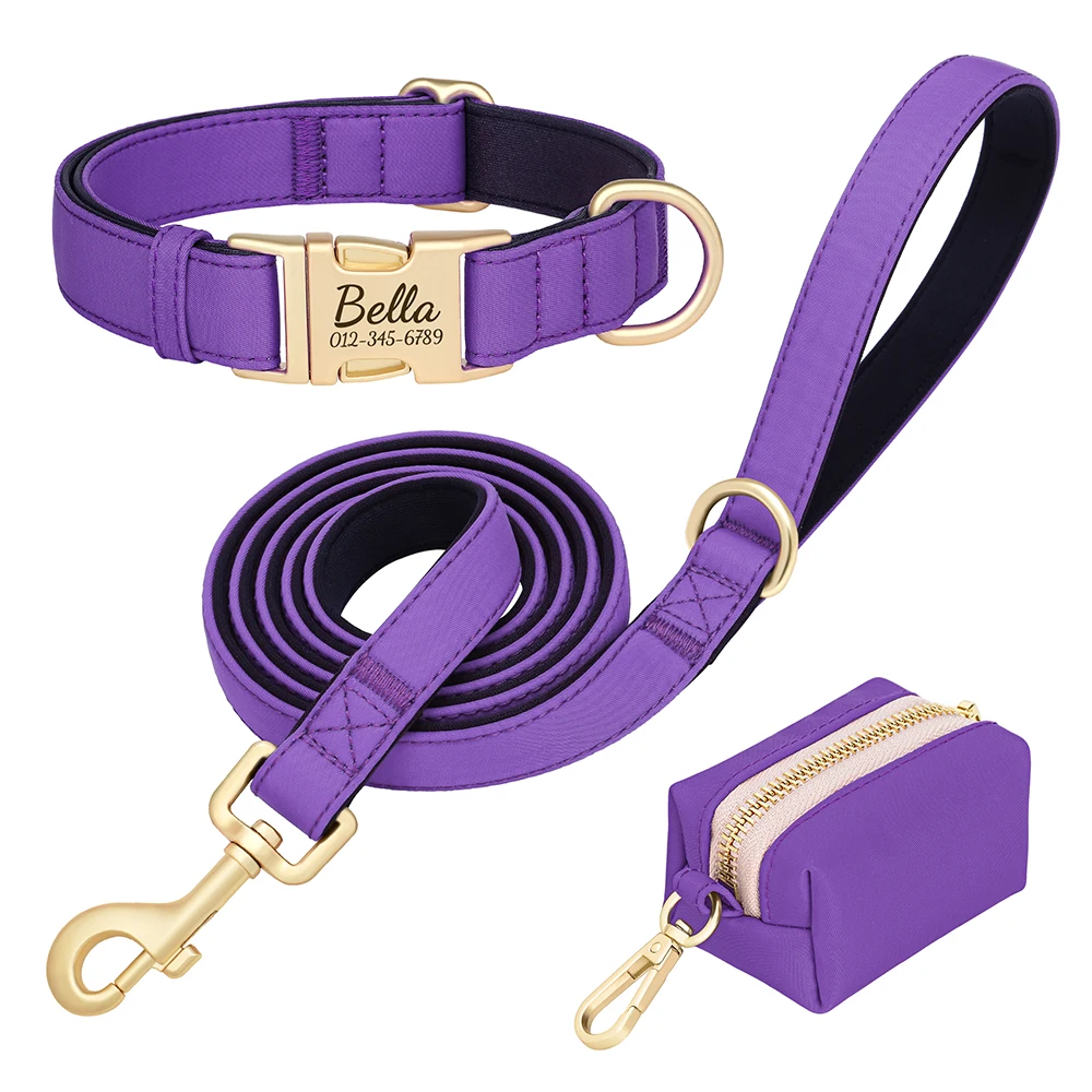Collar personalizado perro Pug con correa y bolsa para cacas - imagen 2