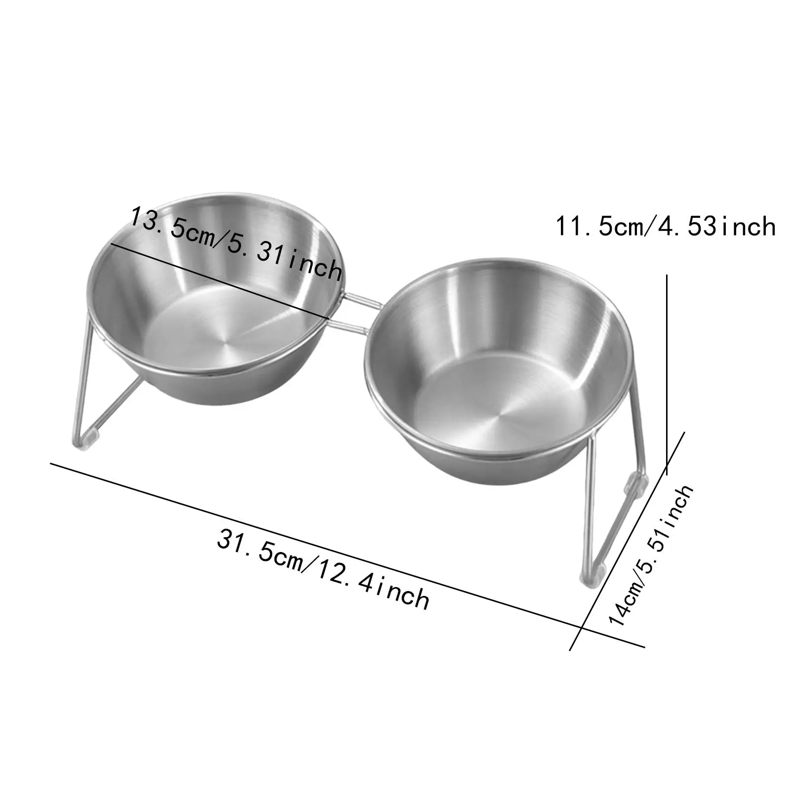 Cat Bowl Tilted Decor with Stand Elevated Pet Feeder for Indoor Outdoor Home
