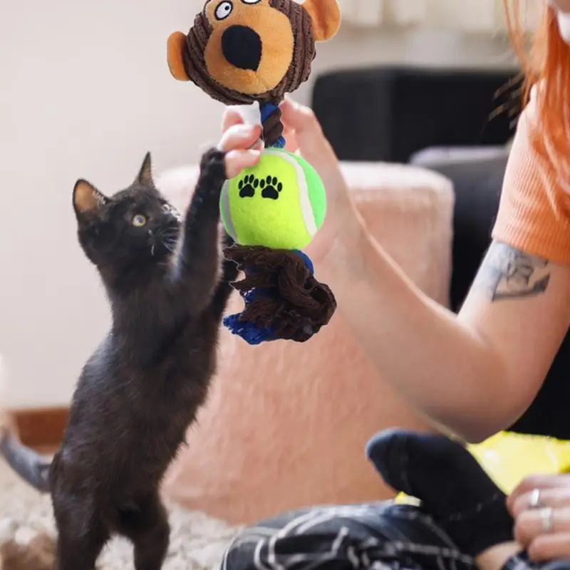 Juguetes para masticar para cachorros, juguete interactivo de pana para morder y moler con tenis, de algodón y cuerda, para perros y gatos - imagen 2