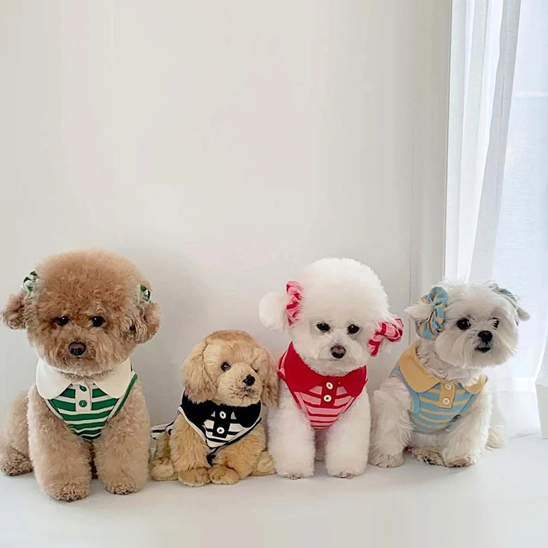 Suéter clásico a rayas, ropa cálida para mascotas, jersey para Chihuahua, mono para perros, suministros para cachorros y Yorkie, pijamas de Estilo Princesa - imagen 2