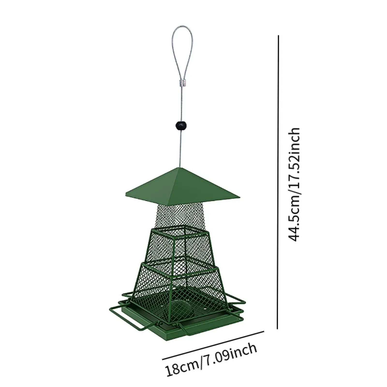 Hanging Bird Feeder for Outdoor Metal Birdfeeder for Courtyard Porch Terrace