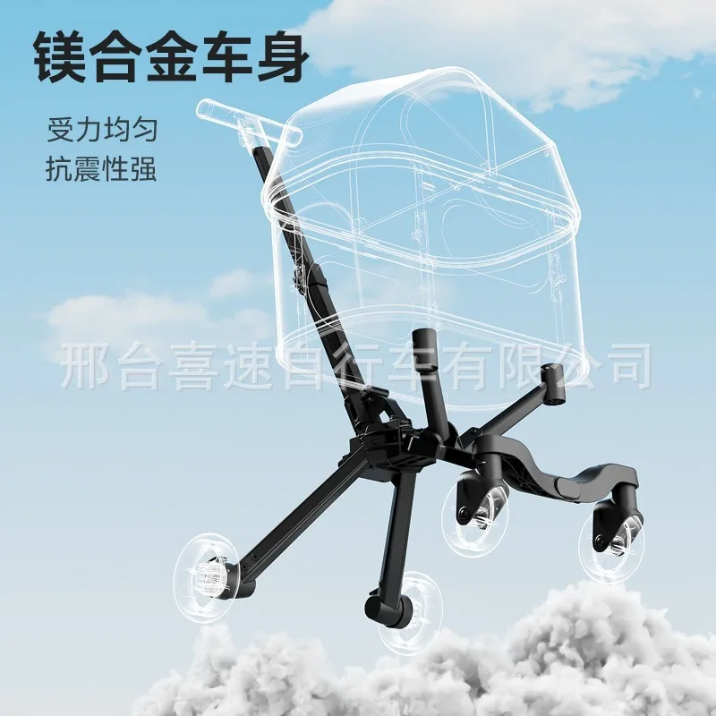 Nuevos cochecitos para mascotas, cochecitos para perros y gatos, jaula pequeña de separación plegable ligera, carrito para caminar de viaje, productos para mascotas - imagen 2