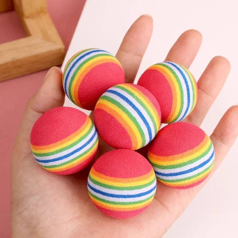 Pelotas de EVA para gatos y cachorros - Juguete interactivo arcoíris - imagen 5