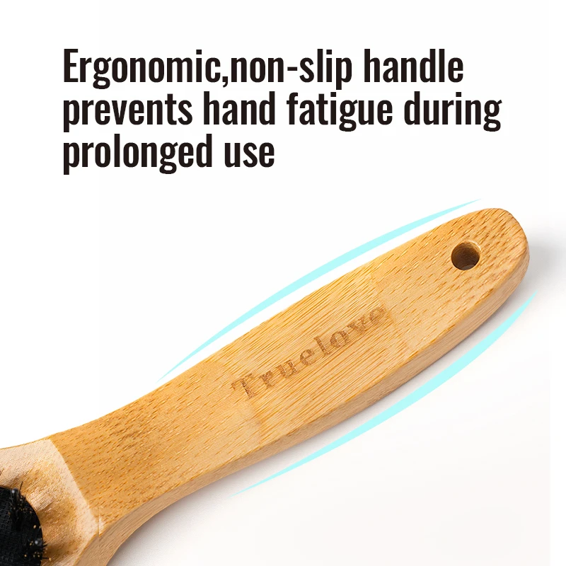 Truelove, gran oferta, listo para enviar, cepillo portátil para el cuidado de mascotas, mangos de bambú ecológicos, peine de depilación suave para perros y gatos TLK28131 - imagen 3