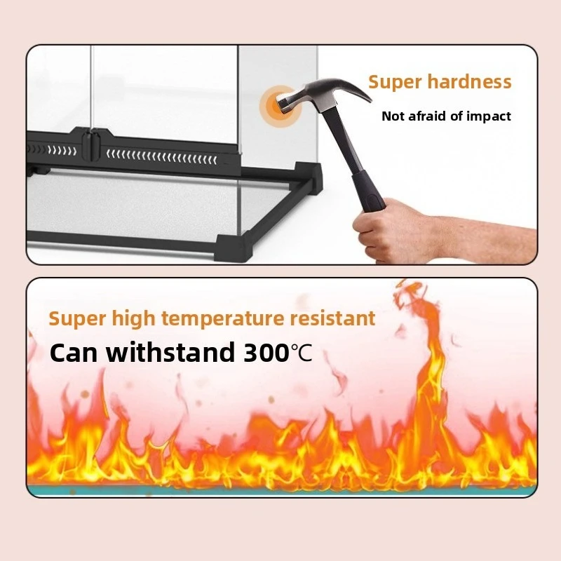 Terrario de lagarto de vidrio, suministros de lagarto, terrario grande para reptiles, jaula de cría de reptiles de vidrio templado de doble puerta transparente para el hogar - imagen 4