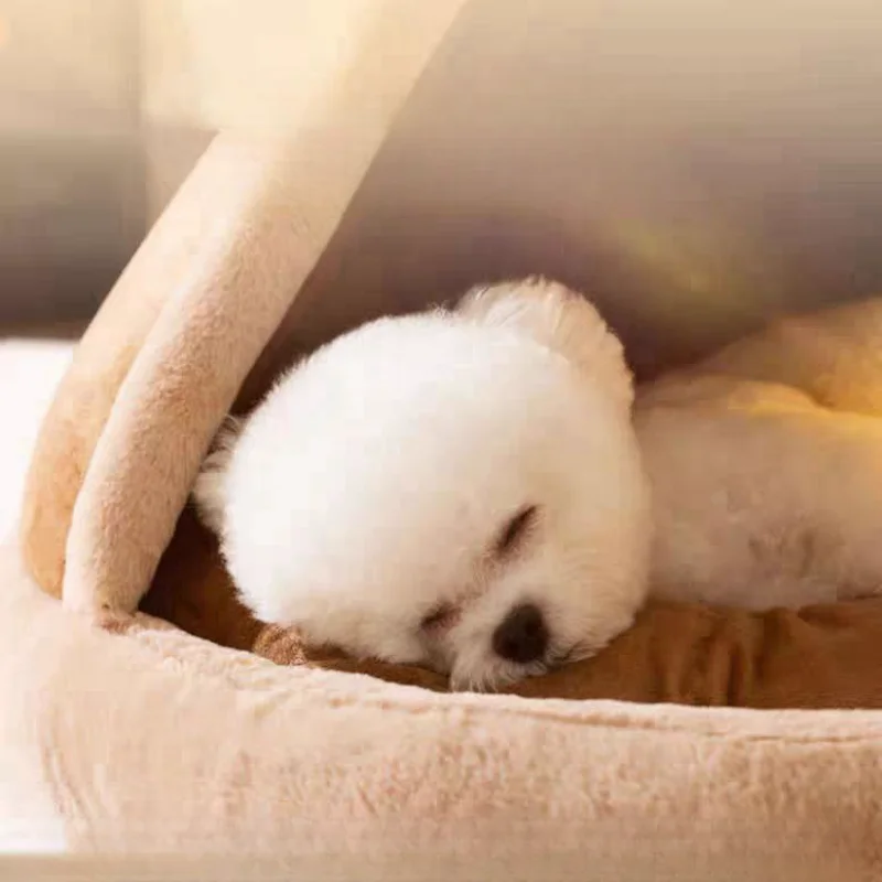 Casa de tienda de campaña para mascotas, cama cálida para gatos, casa para perros, sueño profundo para cachorros, tienda de campaña para interiores y exteriores con cojín, suministros para mascotas, invierno, nuevo - imagen 4