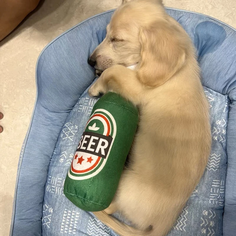 Juguete divertido de Juice para perro, juguete interactivo para masticar, chirriante, resistencia a mordeduras de cerveza simulada, dientes limpios, Oral, accesorios para mascotas - imagen 5