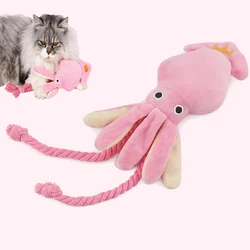 Juguete pulpo cuerda felpa resistente a mordeduras para perros y gatos
