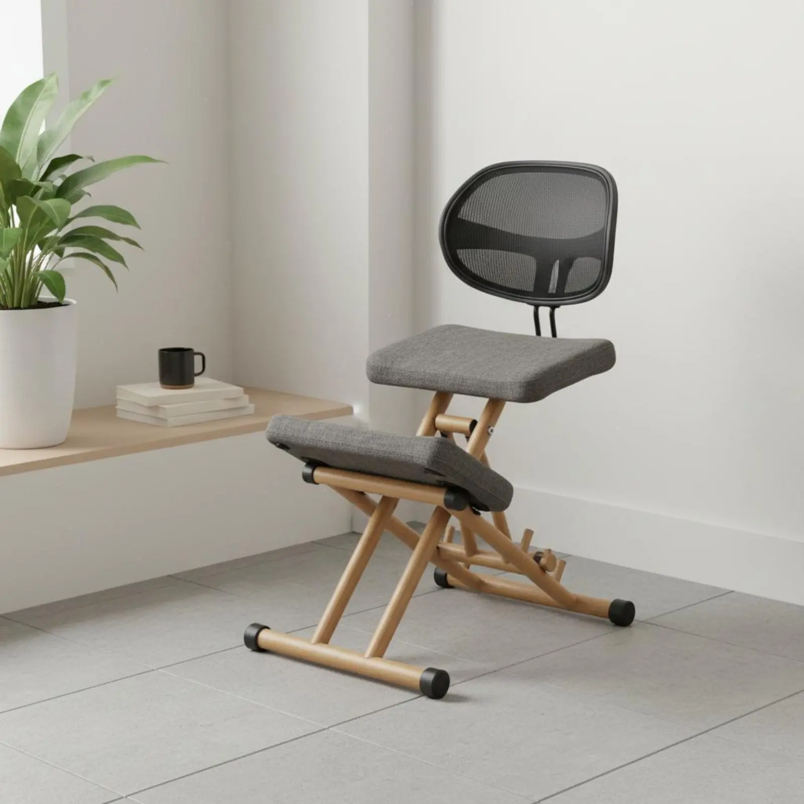Silla ergonómica para rodillas con acolchado grueso y regulable altura
