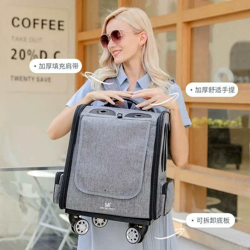 Cubierta de carrito para mascotas a la moda, caja para perros, hombros transpirables, mochila de viaje ligera, transportador de gatos multifuncional, cochecitos para mascotas